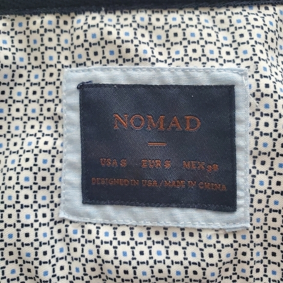 Nomad Small Short Sleeve button‎ up Shirt Stretch blue preppy frat - Picture 3 of 7